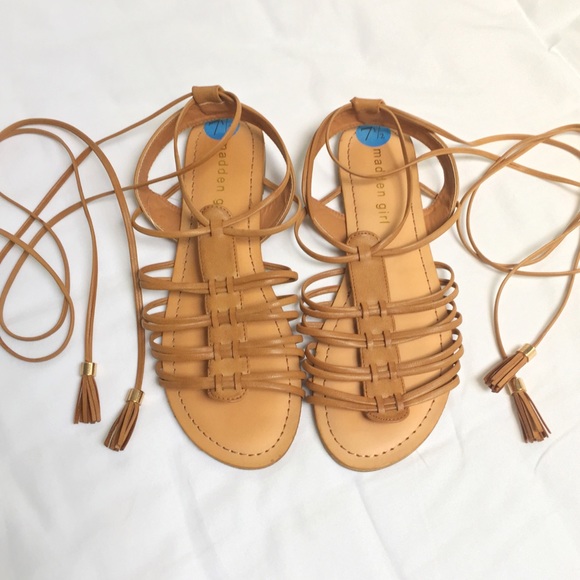 NWT Madden Girl Brown Lace Up Gladiator Sandals - Picture 5 of 6